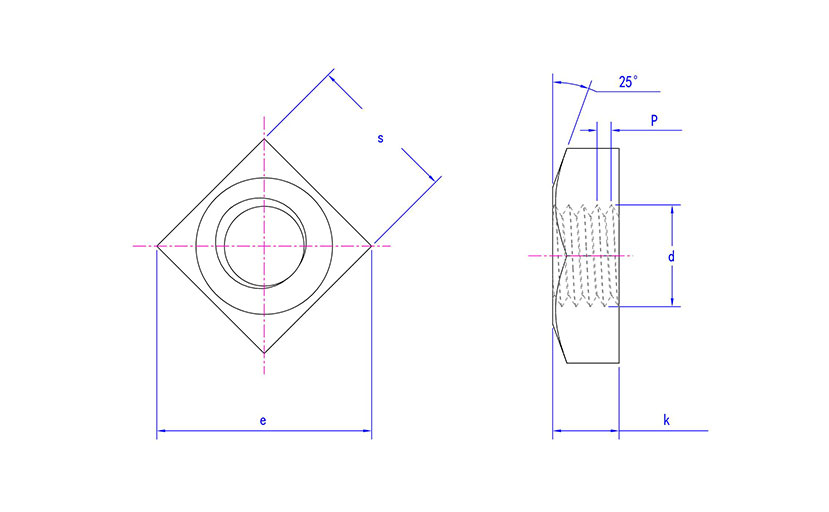 Square Nut Bolt ASME B 18.2.2