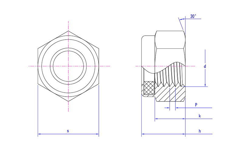 BS 4929-2 Metal Self Locking Nut