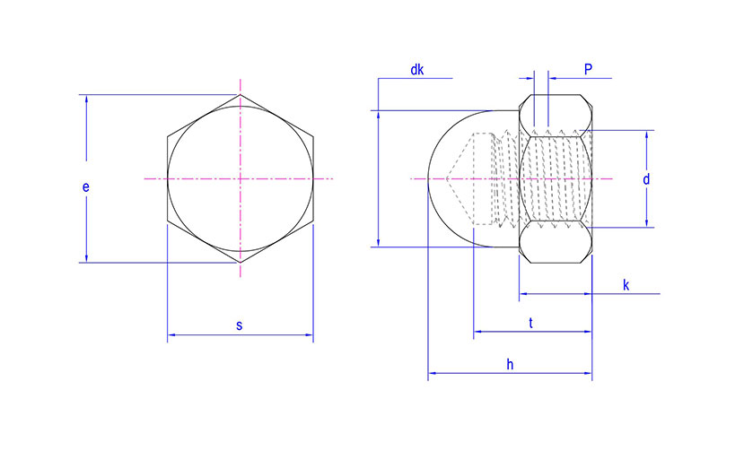 SAE J 483 Acorn Hex Domed Cap Nuts