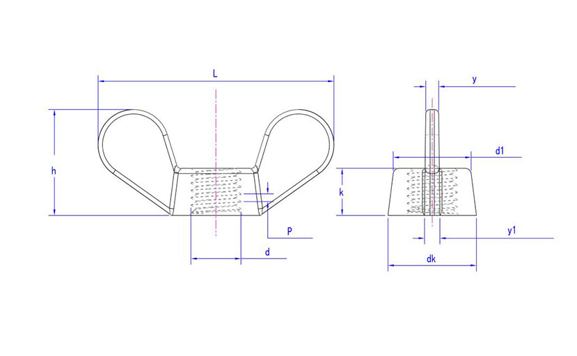 JIS B 1185 Butterfly Nut