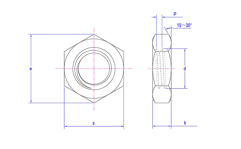 Hexagon Thin Nut DIN 936